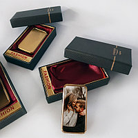 Зажигалка в индивидуальной коробке с вашим фото (золото)
