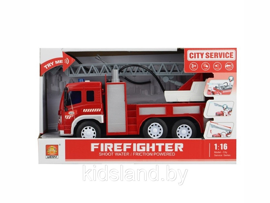 Пожарная машина с водой и пожарной лестницей, WY351B - фото 5 - id-p188003734