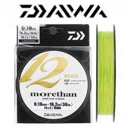 Шнур PE Daiwa Morethan 12 Braid 16 lb.(#0.8) 150m - фото 1 - id-p188003797