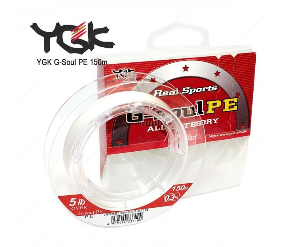 Плетеный шнур YGK G-Soul PE 150m White PE#04 lb6 - фото 1 - id-p188003909