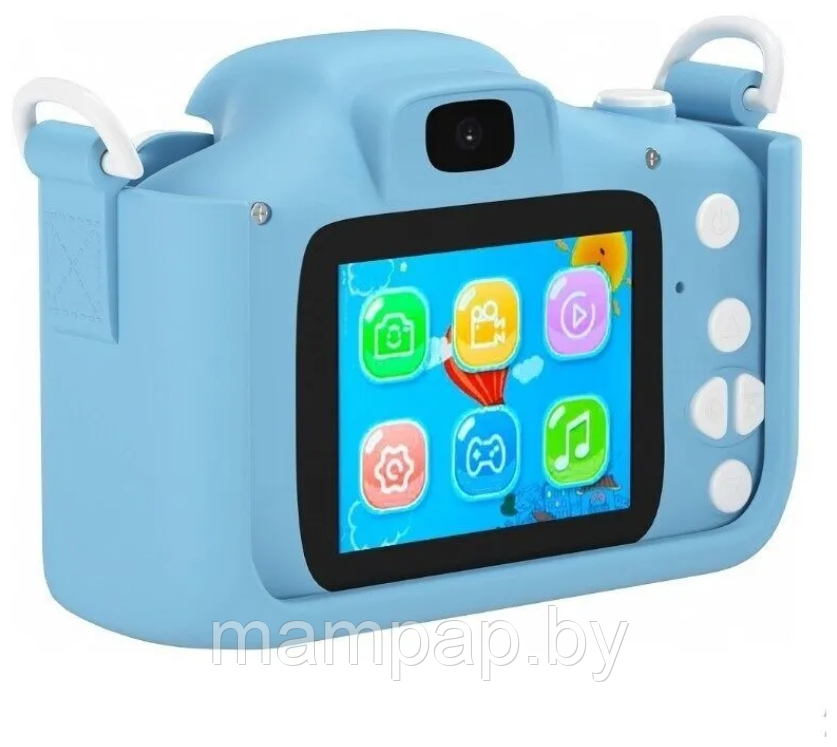 Детский цифровой фотоаппарат Микки Маус голубой цвет + селфи камера + встроенная память - фото 3 - id-p188003895