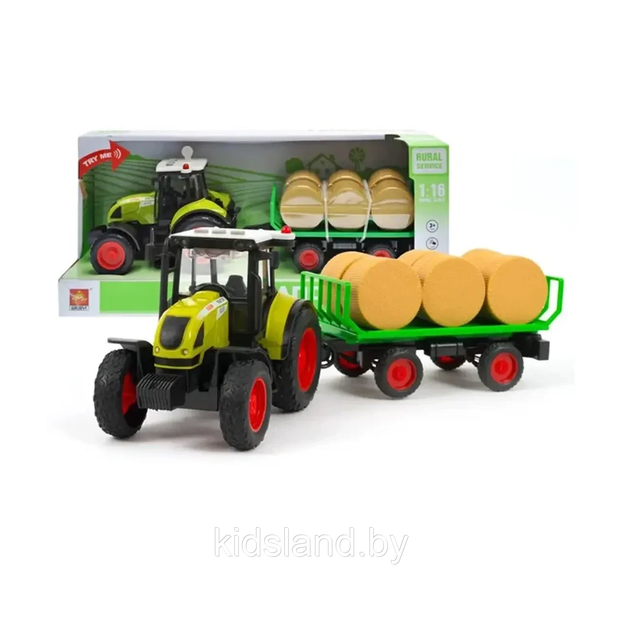 Трактор с прицепом и тюками с соломой, WY900E - фото 4 - id-p188011689