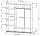 Шкаф-купе Симпл Декор 1,8м (3 створки) венге МК Стиль, фото 4