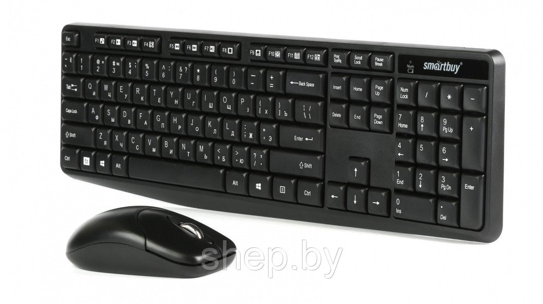 Беспроводной комплект клавиатура + мышь Smartbuy 235380AG цвет: черный