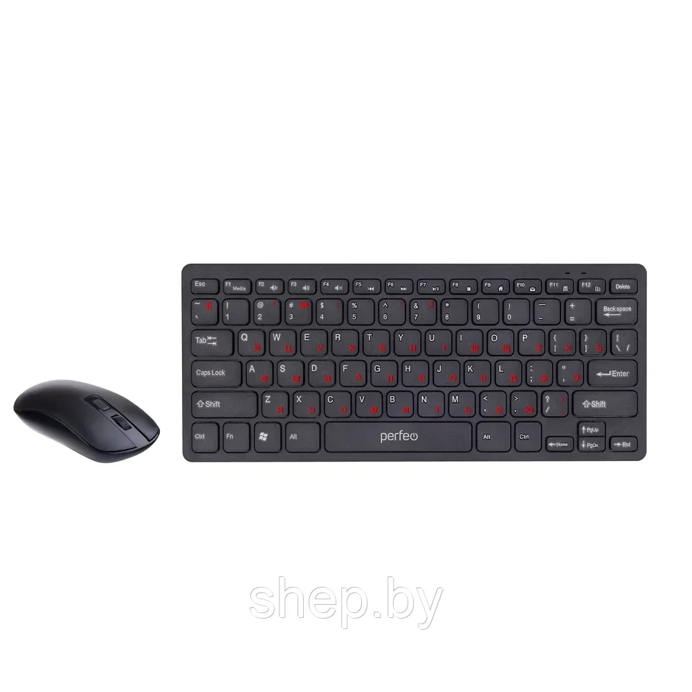 Беспроводной комплект клавиатура + мышь Perfeo mini COMBO PF_B4898 цвет: черный - фото 2 - id-p188018845