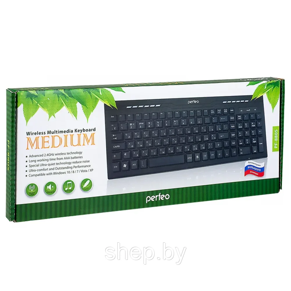 Беспроводная клавиатура Perfeo MEDIUM PF_4510 (черная, USB) - фото 2 - id-p188020403