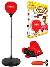 Груша боксёрская детская напольная на стойке 69-103 см + перчатки, боксёрский набор