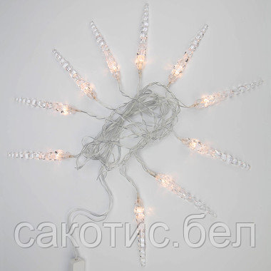 Гирлянда «Сосульки» 1,5х0,25 м, прозрачный провод, теплый белый цвет свечения - фото 3 - id-p188028281