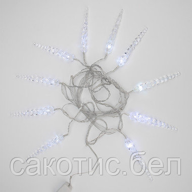 Гирлянда «Сосульки» 1,5х0,25 м, прозрачный провод, белый цвет свечения - фото 3 - id-p188028316