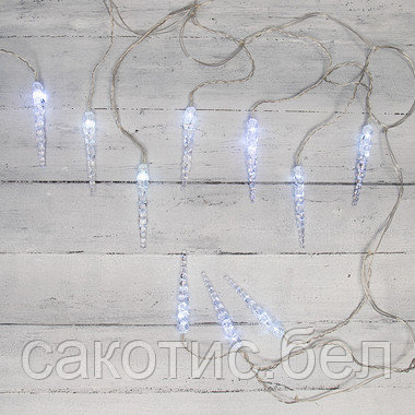 Гирлянда «Сосульки» 1,5х0,25 м, прозрачный провод, белый цвет свечения - фото 1 - id-p188028316