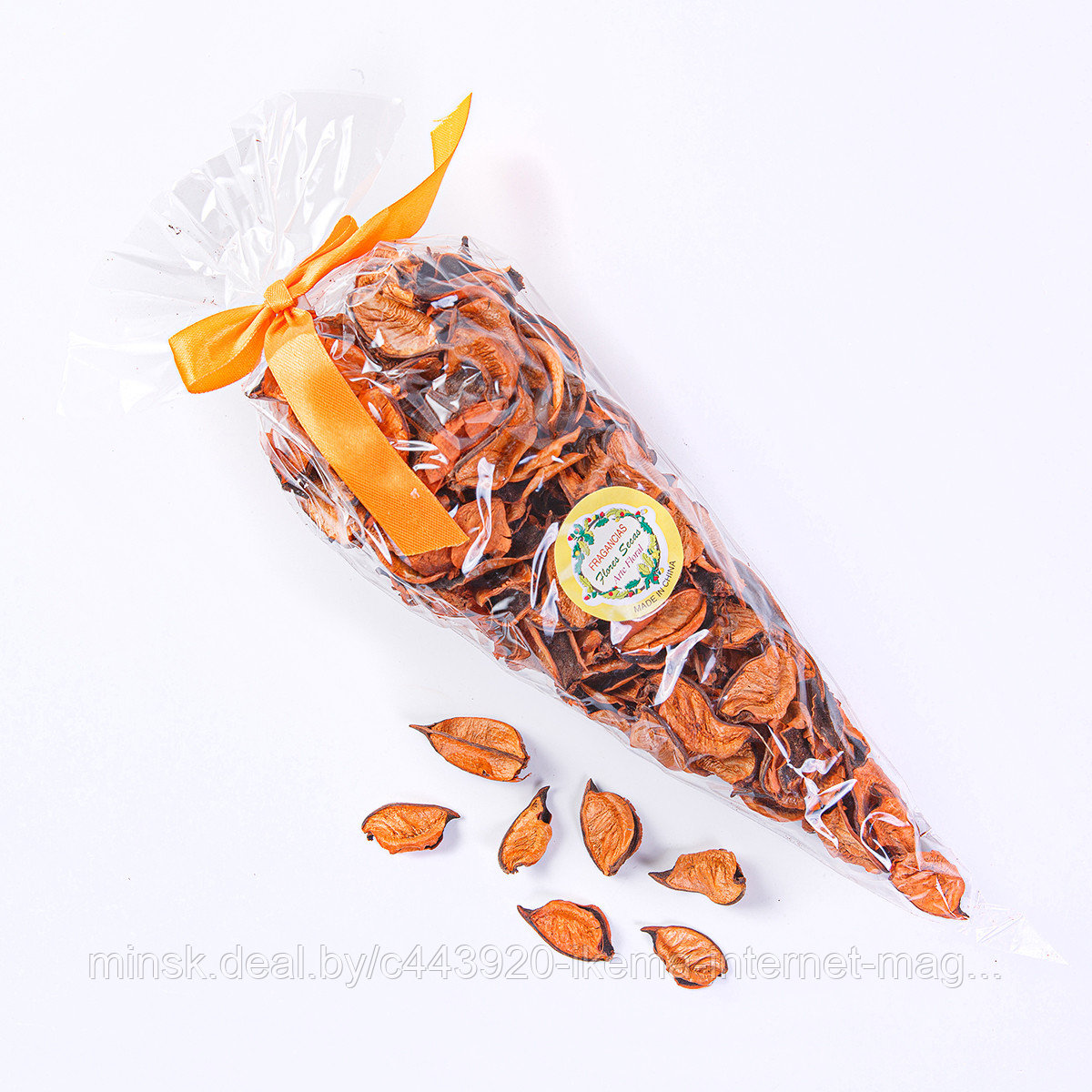 Декоративное украшение из сухоцветов "Лепестки" 35 см., цв. Оранжевый (921-LL) - фото 1 - id-p188037655
