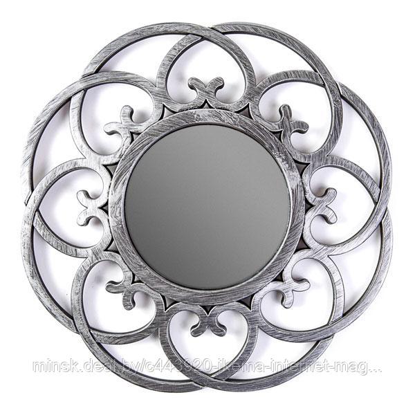 Зеркало настенное (24 см. рама - 10,5 см. зеркало ) цв. Серебро 080-1