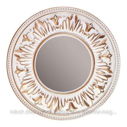 Зеркало настенное в белой раме, патина (25х12,5 см.) Y1851, фото 2