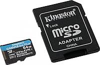 Карта памяти Kingston SDCG3/64GB microSDXC Memory Card 64Gb A2 V30 UHS-I U3 + microSD-->SD Adapter KINGSTON