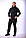 Костюм из флиса 180 г/м2. Цвет: Черный. Куртка худи, брюки., фото 7