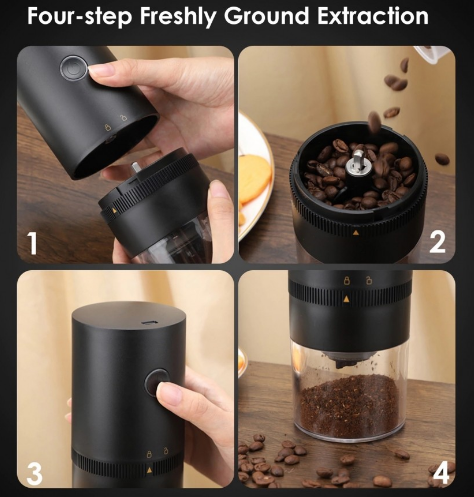 Кофемолка портативная Electric Coffee Grinder для дома и путешествий, USB - фото 6 - id-p188067936