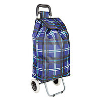 Хозяйственная сумка-тележка цвет №2 синий (XY-021) Сумка: 63х35х24 cм, Каркас: 95х35х28 cм.