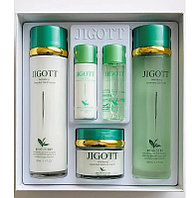 Набор для лица Jigott Well-Being Green Tea Skin Care (крем для лица 50 мл, тонер 150+30 мл, лосьон 150+30 мл)