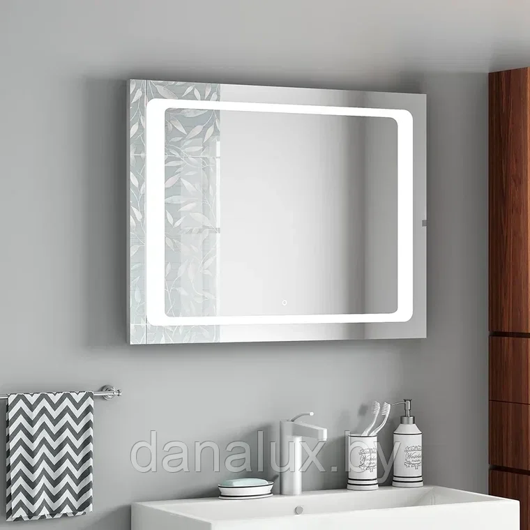 Зеркало с подсветкой Континент Quattro LED 90х70 - фото 2 - id-p187410696