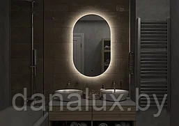 Зеркало с подсветкой Континент Fleur LED 60х100 ореольная холодная подсветка и бесконтактный сенсор