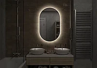Зеркало с подсветкой Континент Fleur LED 65х110 ореольная холодная подсветка и бесконтактный сенсор