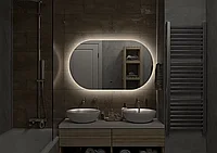 Зеркало с подсветкой Континент Fleur LED 100х60 ореольная холодная подсветка и бесконтактный сенсор