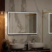 Зеркало с подсветкой Континент Frame Black LED 100x60
