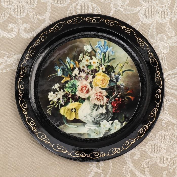 Тарелка декоративная "Цветы", D=18 см, лаковая миниатюра Микс - фото 1 - id-p188038532