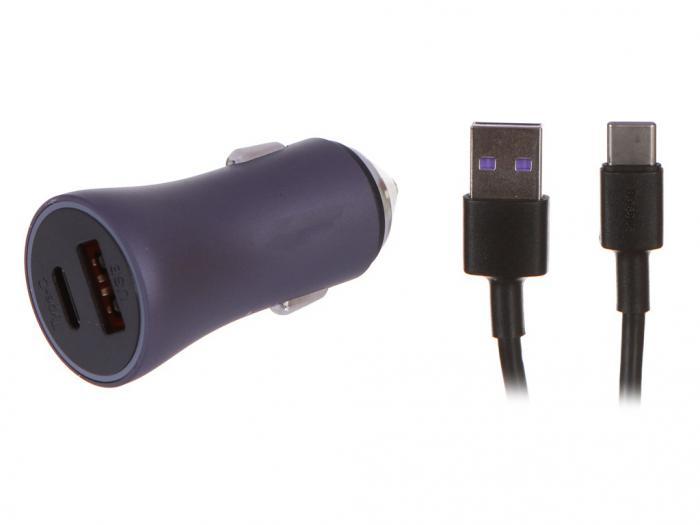 Зарядное устройство Baseus Golden Contactor Pro Dual Quick Charger Car Charger U+C 40W + кабель USB - Type-C