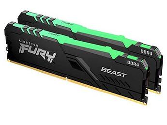 Модуль памяти Kingston Fury Beast RGB DDR4 DIMM 3600MHz PC-28800 CL18 - 64Gb Kit (2x32Gb) KF436C18BBAK2/64