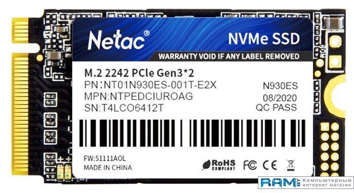 SSD Netac Внутренний SSD M.2 PCIe 3 x2 - 1ТB 2242 Netac N930ES Pro NVMe - фото 1 - id-p188096956