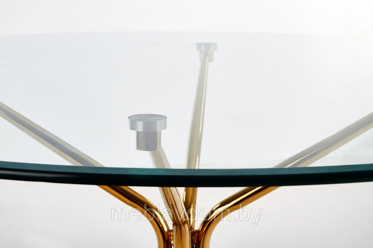 Стол обеденный Halmar RONDO (прозрачный/золотой) - фото 3 - id-p172342220