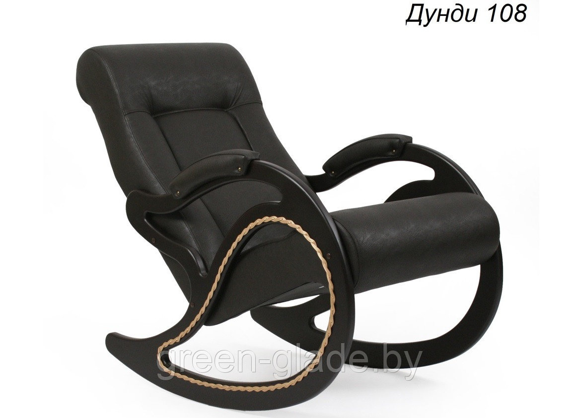 Кресло-качалка модель 7 каркас Венге экокожа Дунди-108 темно-коричн. матовый - фото 2 - id-p5534478