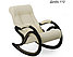 Кресло-качалка модель 7 каркас Венге экокожа Дунди-112 кремовая-матовая, фото 2