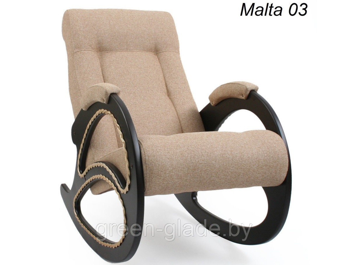Кресло-качалка модель 4 каркас Венге ткань Мальта-03 с лозой - фото 4 - id-p23816584