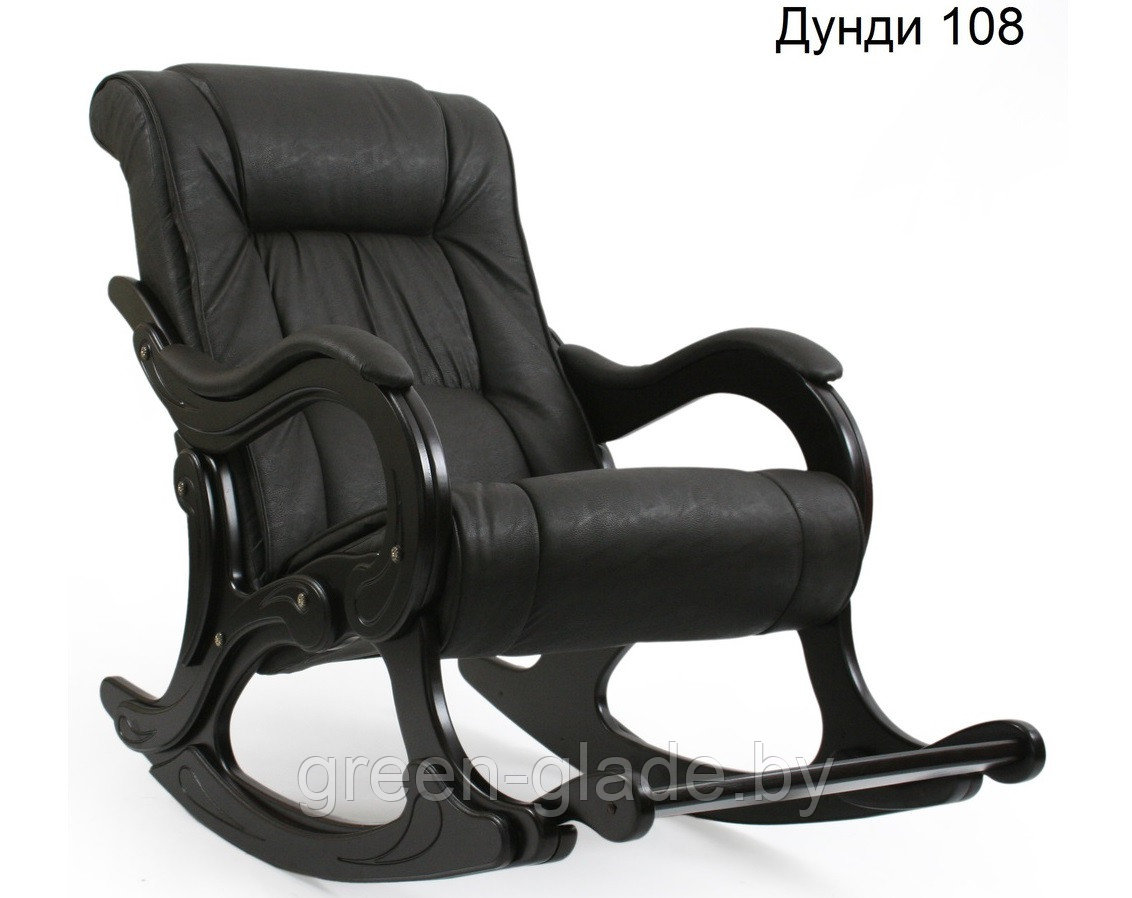 Кресло-качалка с подножкой модель 77 каркас Венге экокожа Дунди-108 (темно-коричневый матовый) - фото 4 - id-p23820385