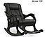 Кресло-качалка с подножкой модель 77 каркас Венге экокожа Дунди-108 (темно-коричневый матовый), фото 4