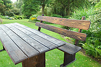 Скамья и стол садовые деревянные "Палисандр"