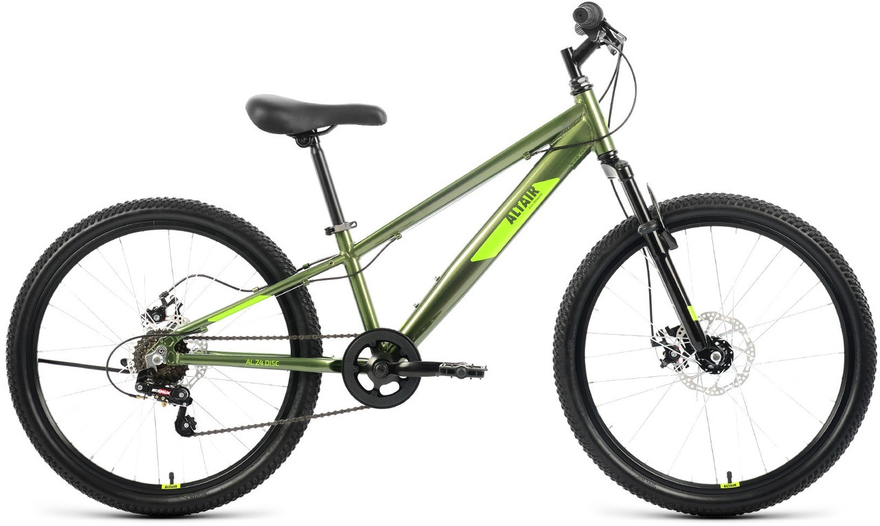 Горный велосипед хардтейл Altair AL 24 D (11 quot; рост) зеленый/ 2022 год (RBK22AL24189) - фото 1 - id-p188113367