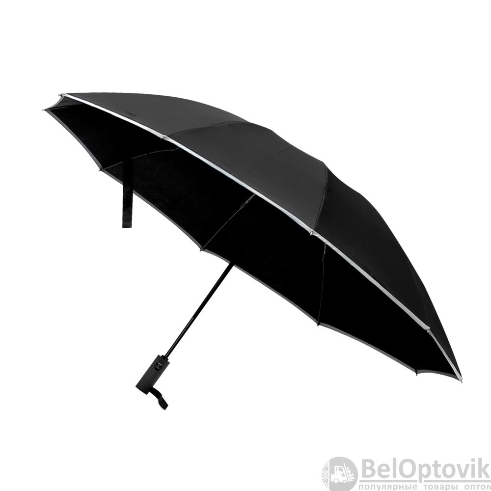 Автоматический противоштормовой складной зонт - наоборот Flash reverse Черный - фото 3 - id-p185196076