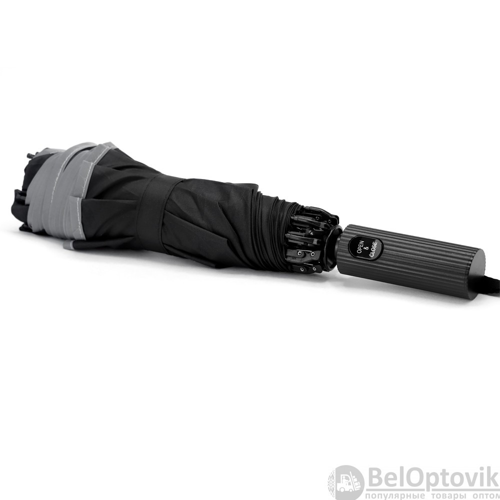 Автоматический противоштормовой складной зонт - наоборот Flash reverse Черный - фото 7 - id-p185196181