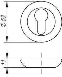 Накладка на цилиндр круглая Z 59 SN Матовый никель / Хром - фото 2 - id-p188122034
