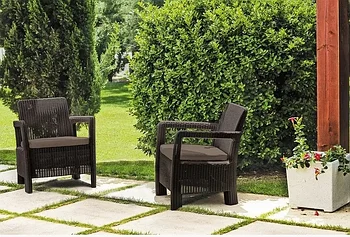 Набор уличной мебели Tarifa 2 chairs, коричневый