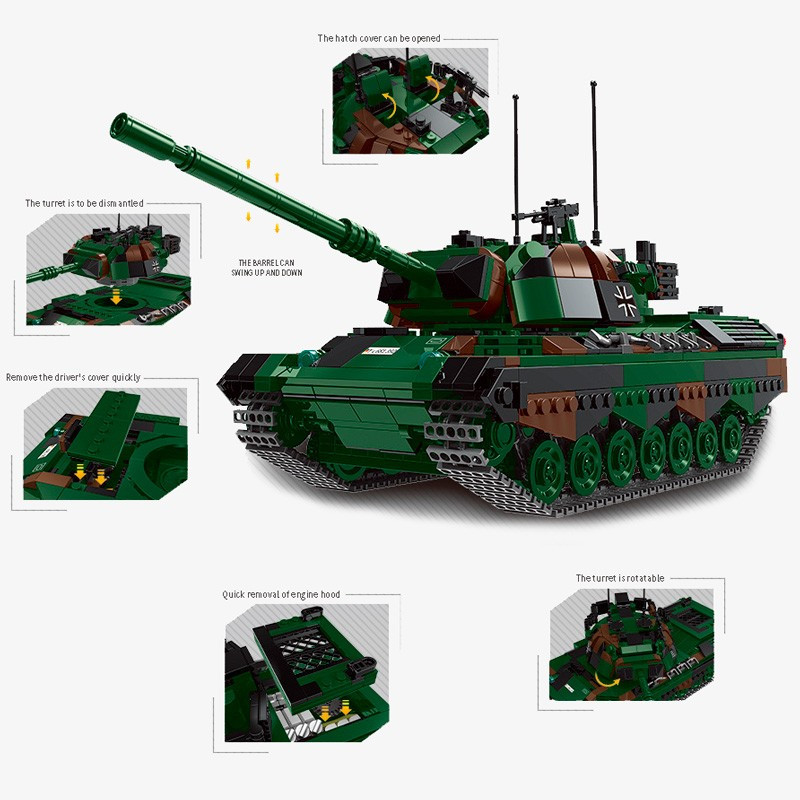 Конструктор Немецкий боевой "Танк Леопард 1" Xingbao XB-06049 - фото 5 - id-p169551015