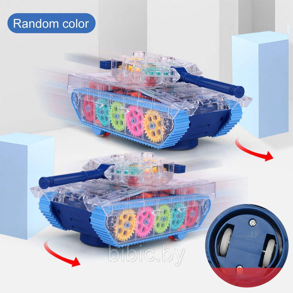 Детская игрушка Светящийся танк с шестеренками с музыкальным эффектом - фото 2 - id-p188142622