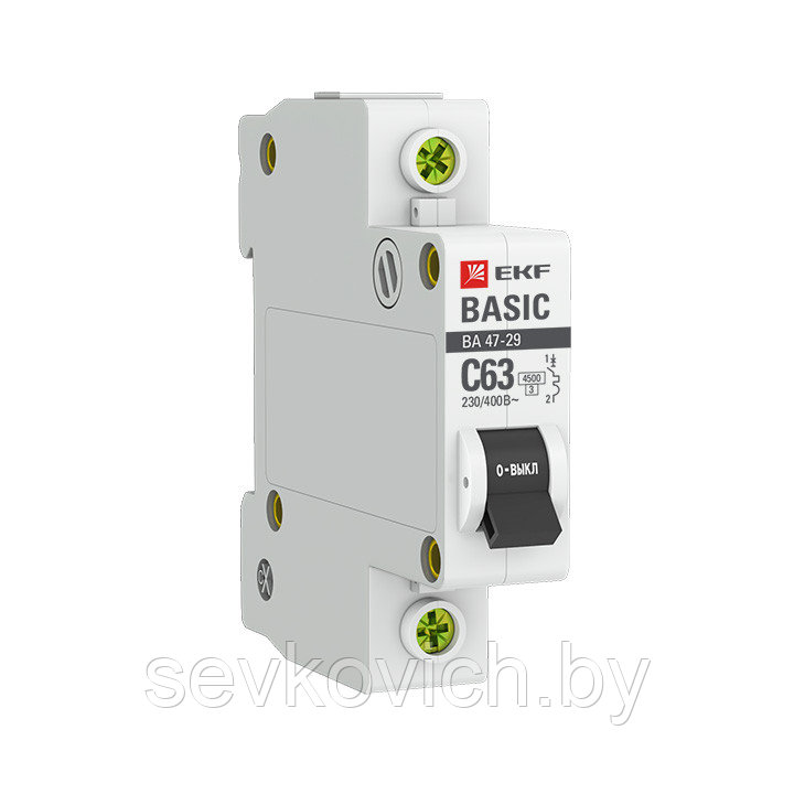 Автоматический выключатель ВА 47-29, 1P 16А (C) 4,5кА EKF Basic - фото 1 - id-p4072315