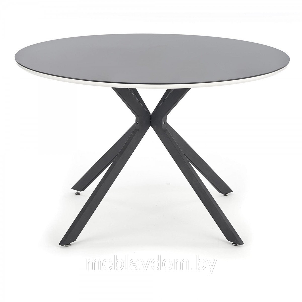 Стол обеденный круглый Halmar AVELAR (черный/белый) - фото 2 - id-p178805862