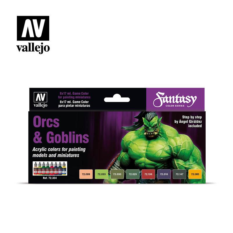 Набор акриловых красок для фэнтези минитюр ORCS & GOBLINS, 8х17мл, Vallejo - фото 3 - id-p87592118