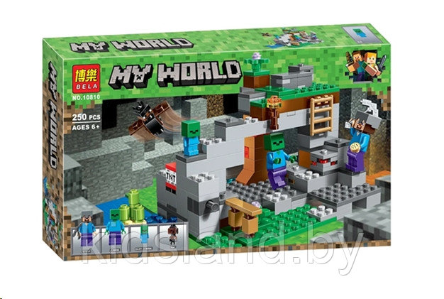 Конструктор Bela My World "Minecraft Пещера зомби", 250 деталей, арт. 10810 - фото 2 - id-p188151813