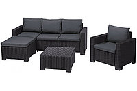 Набор уличной мебели Moorea Set (угловой диван, 2 кресла, столик), графит